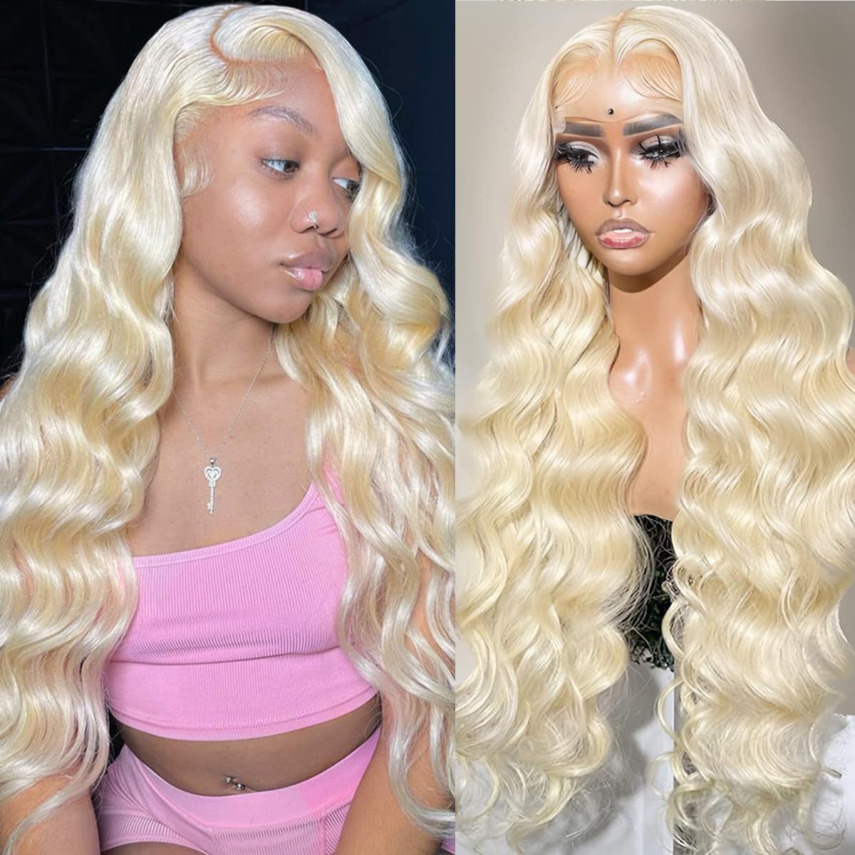 Lace Big Wave Long Curly Wig Head Cover