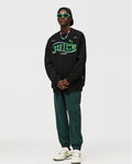 Polar Fleece Leopard Toothbrush Embroidered Hoodie Color Bump Letter Pullover Top