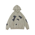 Men's And Women's Same Patch Leather Personality Terry Hoodie
