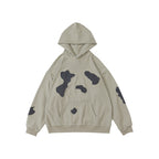 Men's And Women's Same Patch Leather Personality Terry Hoodie