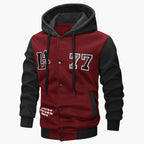 Mens Knitted Hooded Jacket With Embroidery And Print