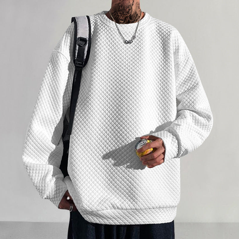 Trendy Small Square Round Neck Casual Loose Knit Long Sleeve Top