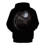 Men's Death Wolf Pattern Digital Printing Hooded Jacket Personalized 3d Sweater