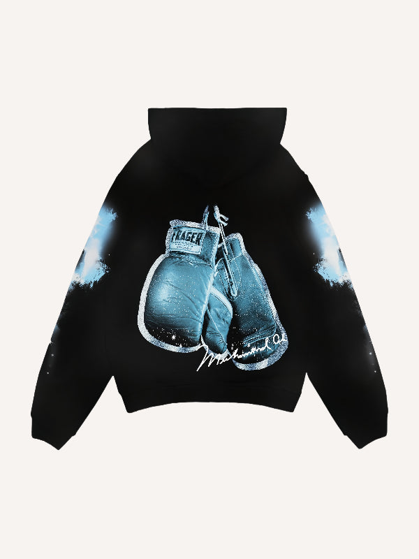 Mens Printed Sweatshirt Casual Pullover Hoodie