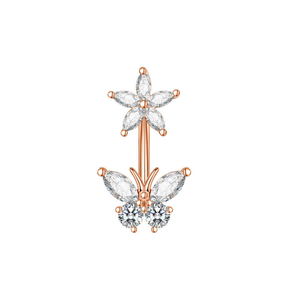 New Zircon Navel Stud Drop Oil Piercing Jewelry