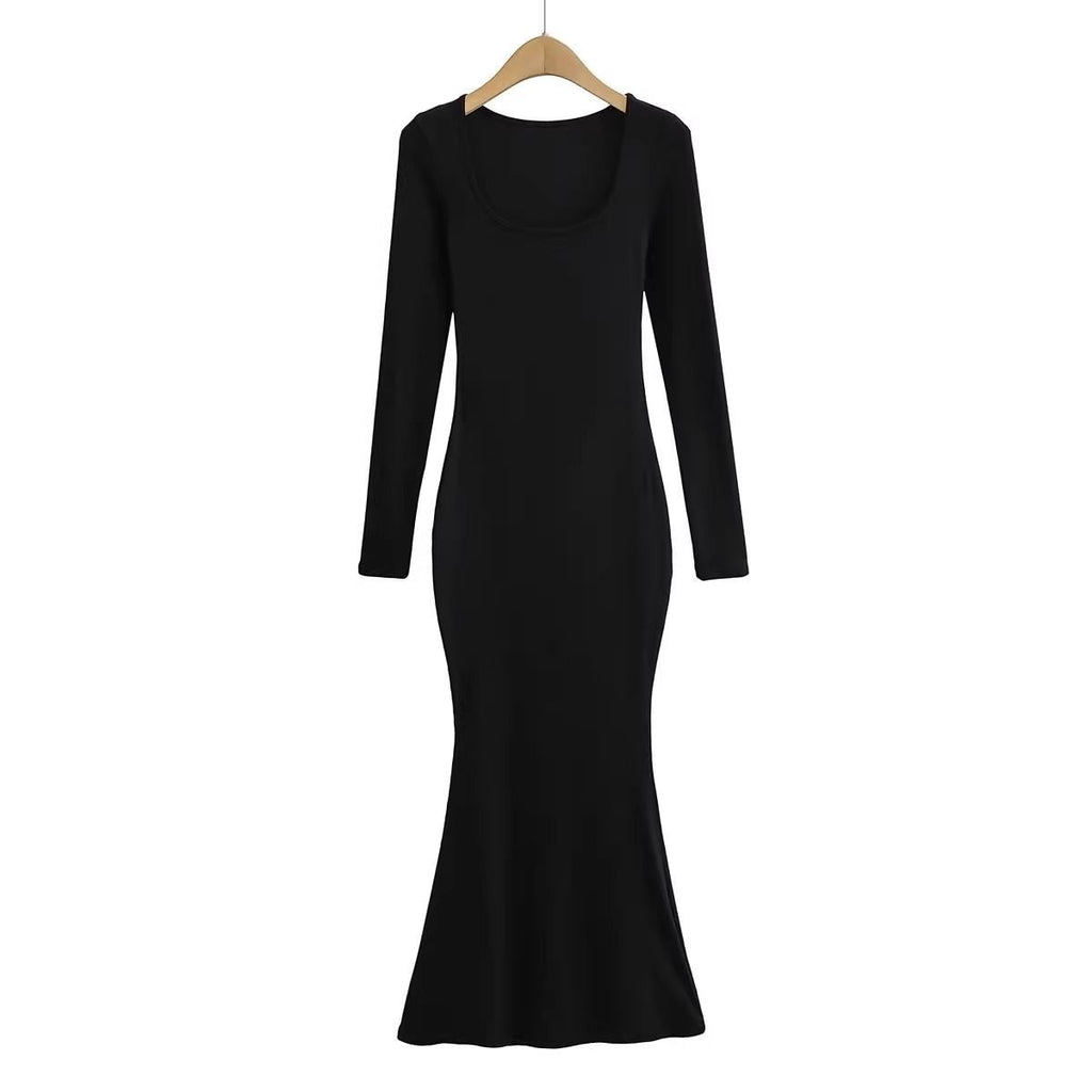 Slim Fit Square Neck Dress For Women