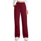 Elastic High-waist Drawstring Loose Casual Wide-leg Sweatpants