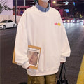 Loose Student Versatile High Street Alphabet Full Print Round Neck Pullover Sweatshirt Male