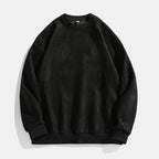 Suede-look Solid-color Casual Hoodie For Men
