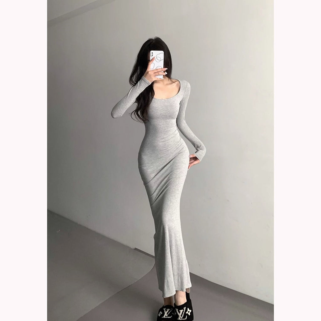 Slim Fit Square Neck Dress For Women