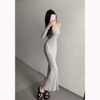 Slim Fit Square Neck Dress For Women