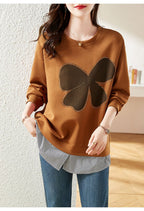 Fake Two Chinese Cotton Sweater Girls