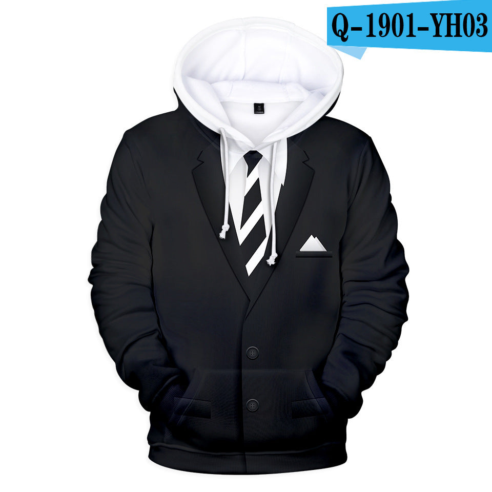Digital Printed Cashmere Hooded Sweater For Suit