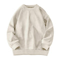 Round-neck Solid-color Suede-fleece Hoodie