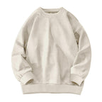 Round-neck Solid-color Suede-fleece Hoodie