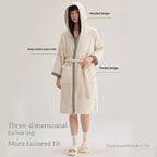Women's Extended-length Cotton Hooded Bathrobe