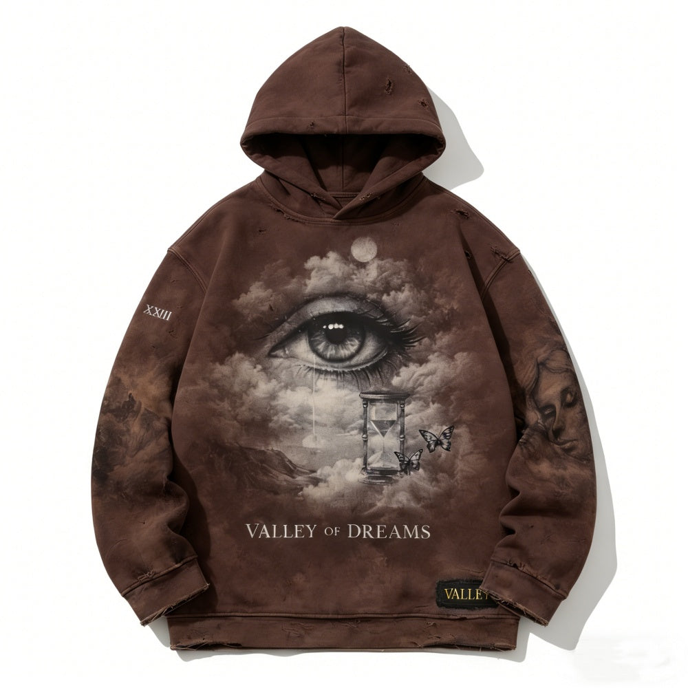 Printed Long-Sleeve Hoodie Casual Mens Sweatshirt