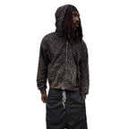 Autumn Fashion Harajuku Instagram High Street Trend Retro Leopard Print Zip-up Hoodie Casual Pants