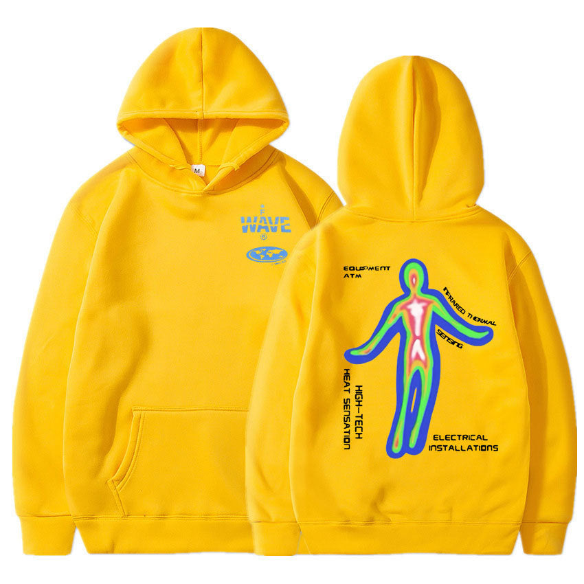 Skeleton Thermal Imaging Graphic Print Hoodie Men's Hip Hop