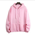 Cardigan Hoodie Solid-color Hooded Fleece Top