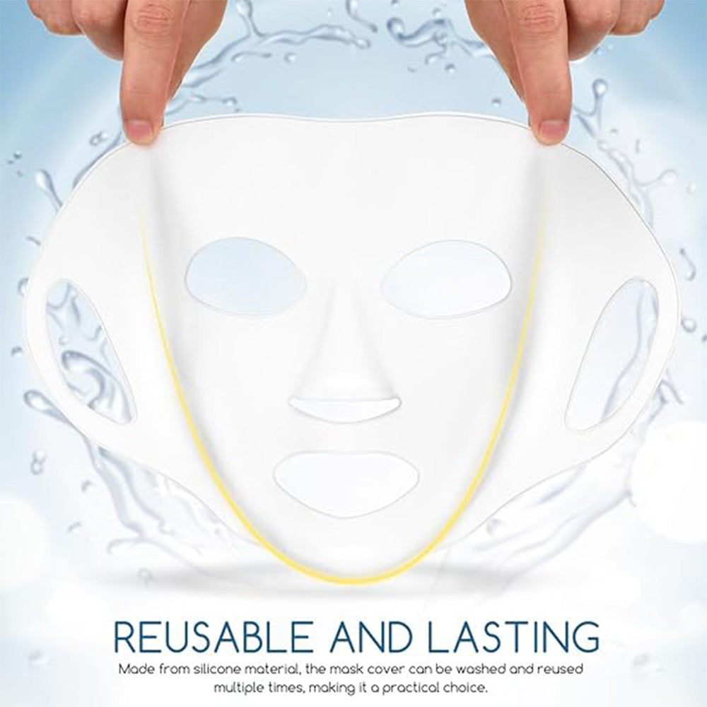 Didiseaon 3Pcs Reusable Silicone Face Mask Covers Set - Soft Non-Slip Skin Care Mask Cover For Sheet Essence Locking And Enhanced Absorption