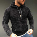 Men's Lapel Solid Color Long Sleeve Sweater