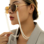 Jewelry Retro Pearl Double Woven Halterneck Glasses Chain