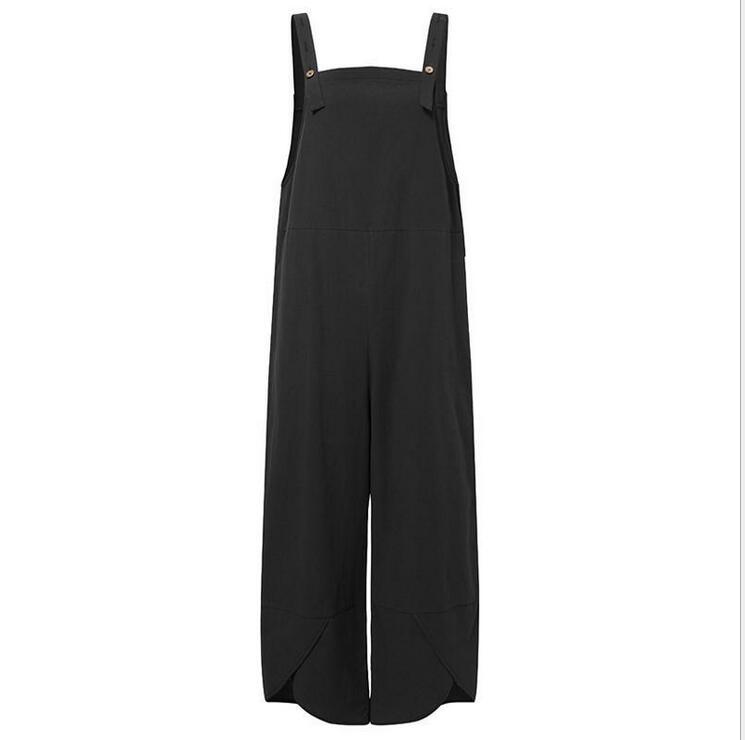 Women's Jumpsuits With Pockets Solid Color Casual Cropped Overalls Long Pant Romper
