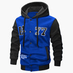 Mens Knitted Hooded Jacket With Embroidery And Print