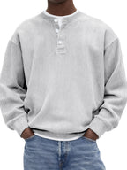 Mens Casual And Stylish Corduroy Ribbed Pullover