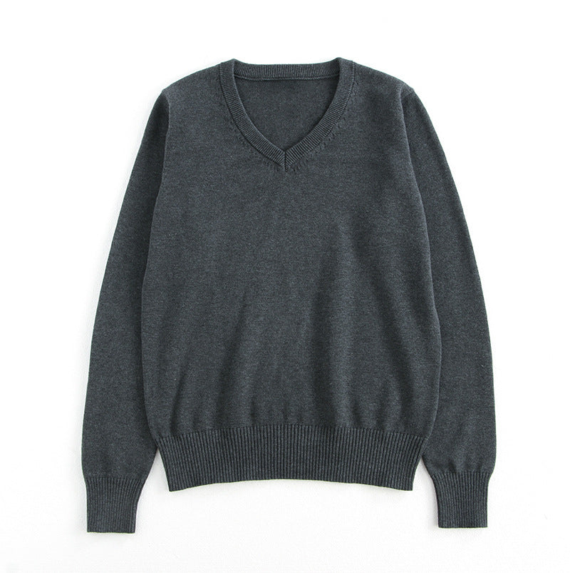 School-supplied Dark Gray Long-sleeve Knit Top