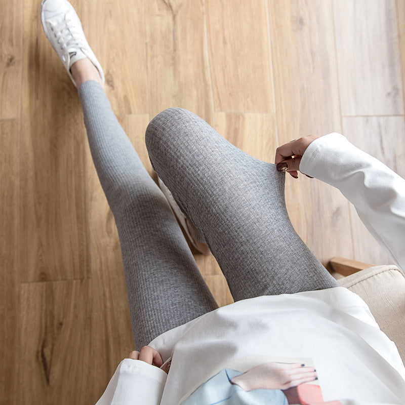 Real Shot Of New Pregnant Women''s Cotton Leggings In Autumn Of