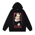 Tide Brand Retro Hooded Sweater Funny Tongue Girl
