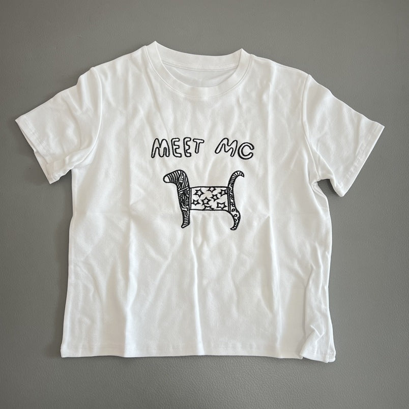 Spring New Round-Neck Casual Loose Womens T-Shirt