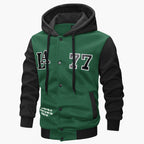 Mens Knitted Hooded Jacket With Embroidery And Print