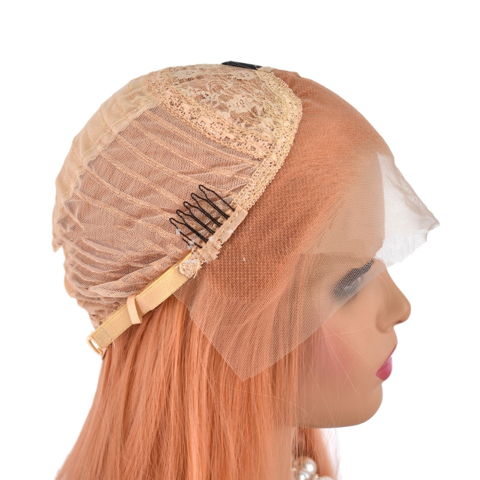 Hand Crocheting Wig Front Lace Long Straight Wig Sheath