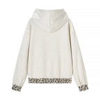 Casual Patchwork Perforated Hooded Sweatshirt For Women