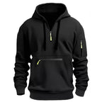 Waterproof Zipper Multi-pocket Hoodie Men's Sport Casual Sweatshirt