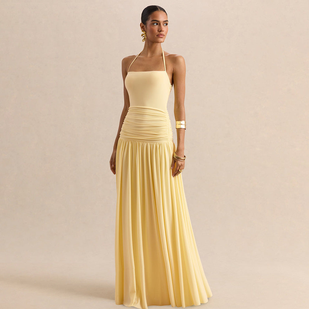 Strap Waist-Cinching Slimming Ruched Dress For Women