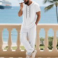 Men's Casual Linen Loose American-Style Pants Suit