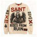 Mens Oversized, Loose-fit Pullover Sweatshirt With Long Sleeves