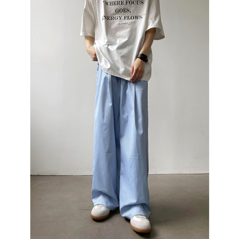 Fashion Personality Striped Loose Pants Men