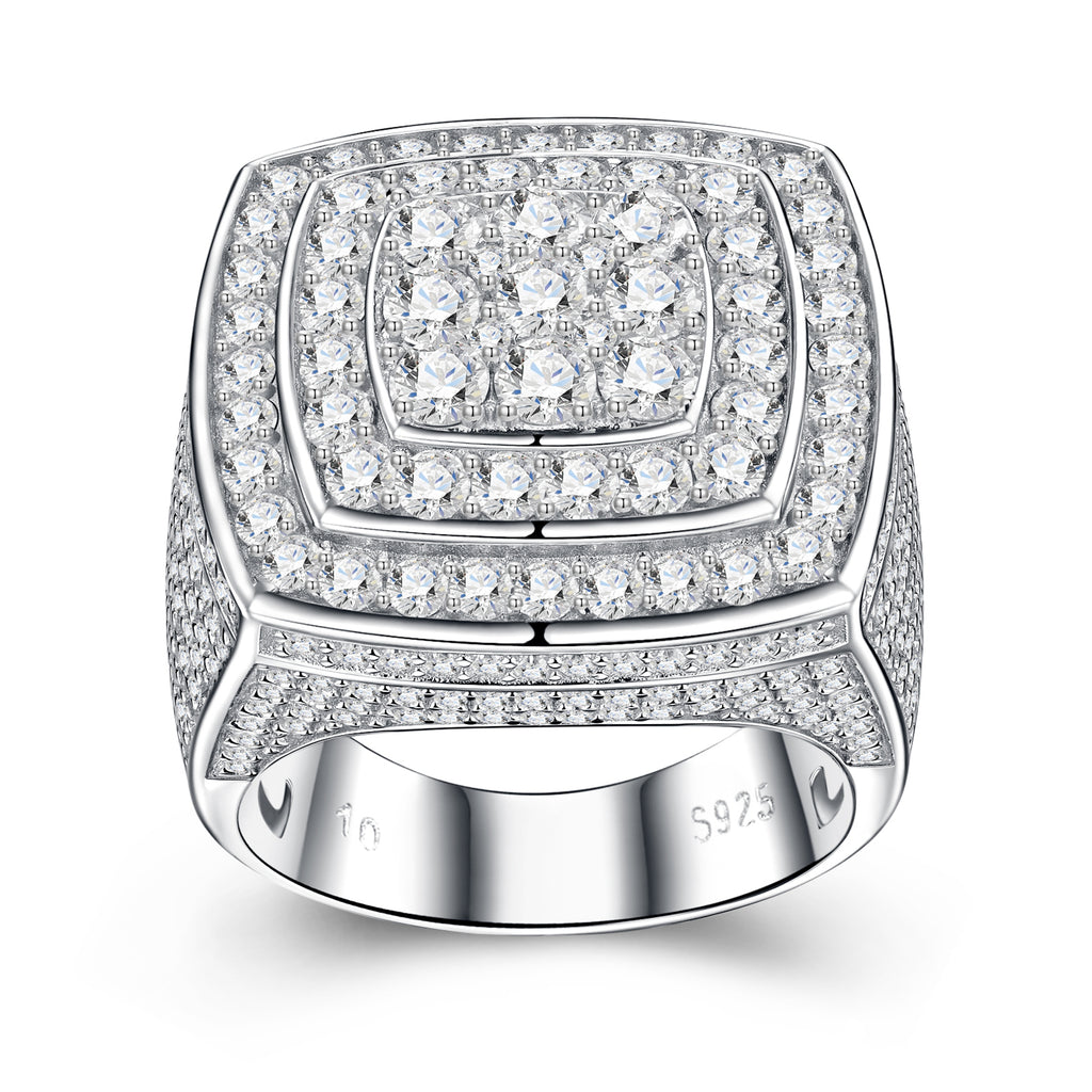 Engraved With Top-quality Moissanite, This Luxurious And Fashionable Minimalist Jewelry Set Features Exquisite Silver Accessories For Men. Made Of S925 Silver With Electroplated Platinum.