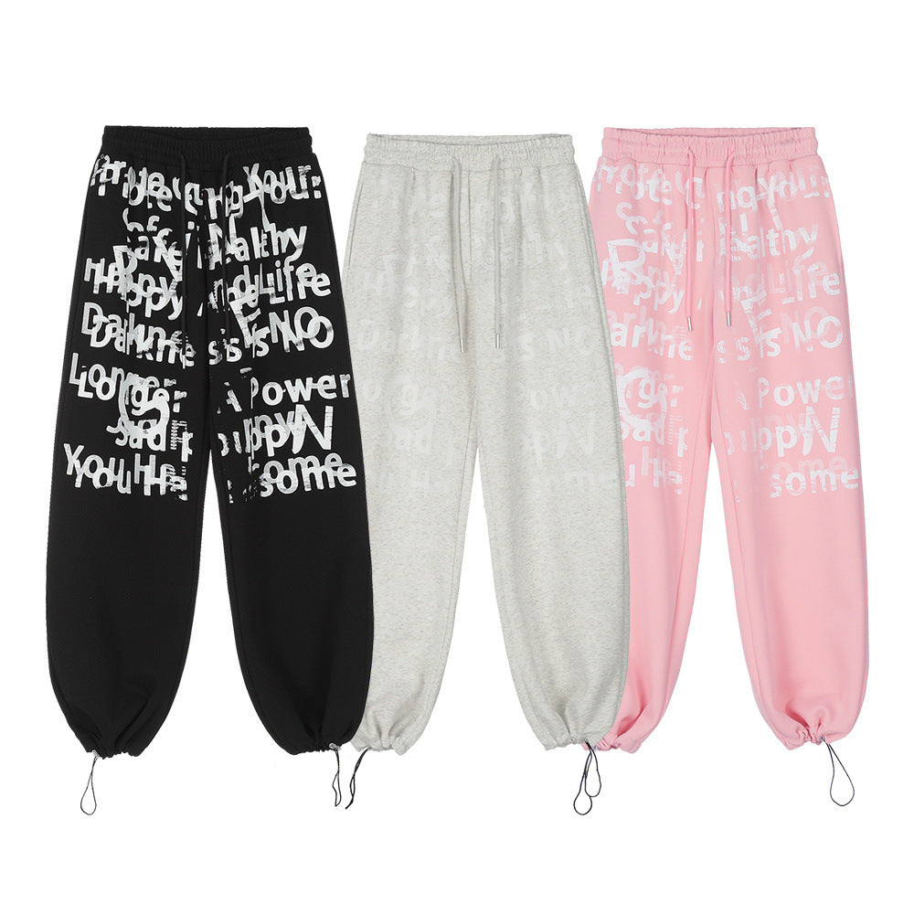 Graffiti Letter Casual Pants Men