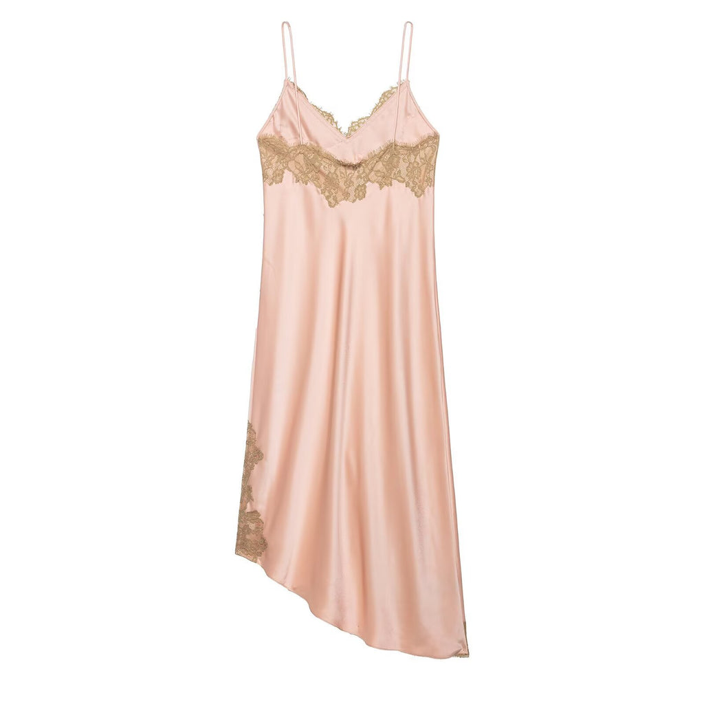 European And American-style Satin Lace Slip Dress For Women