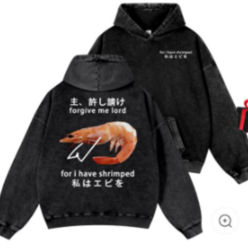 Pure Cotton Washed Vintage Hooded Sweatshirt With Double-layer Hood