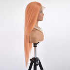Hand Crocheting Wig Front Lace Long Straight Wig Sheath