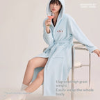 Water-absorbing Hooded Thickened Coral Fleece Bathrobe