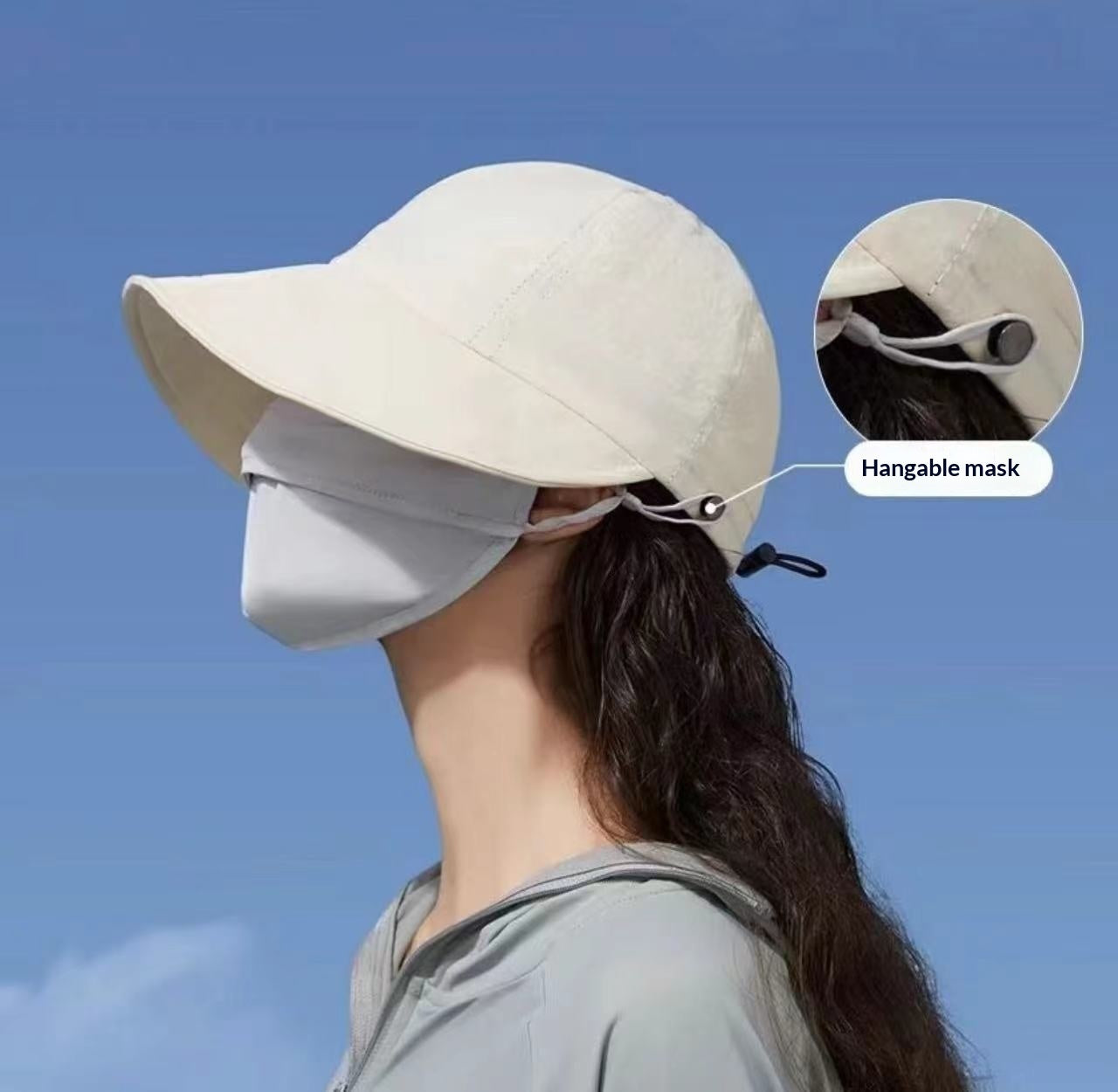 Women's Full-Covering UV-Protective Mask Hat