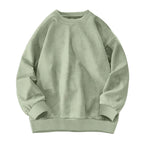 Round-neck Solid-color Suede-fleece Hoodie